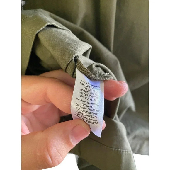 Caslon Women's Military Green Long Sleeves Button Down Utility Jacket Size Large - Picture 5 of 6